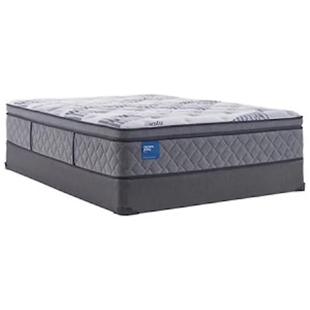 Queen 14" Plush Pillow Top Encased Coil Mattress and 9" High Profile Foundation